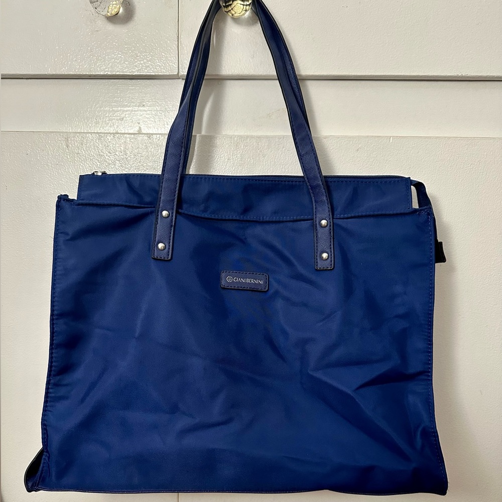 Giani Bernini Foldable Packable Blue Nylon Tote Bag